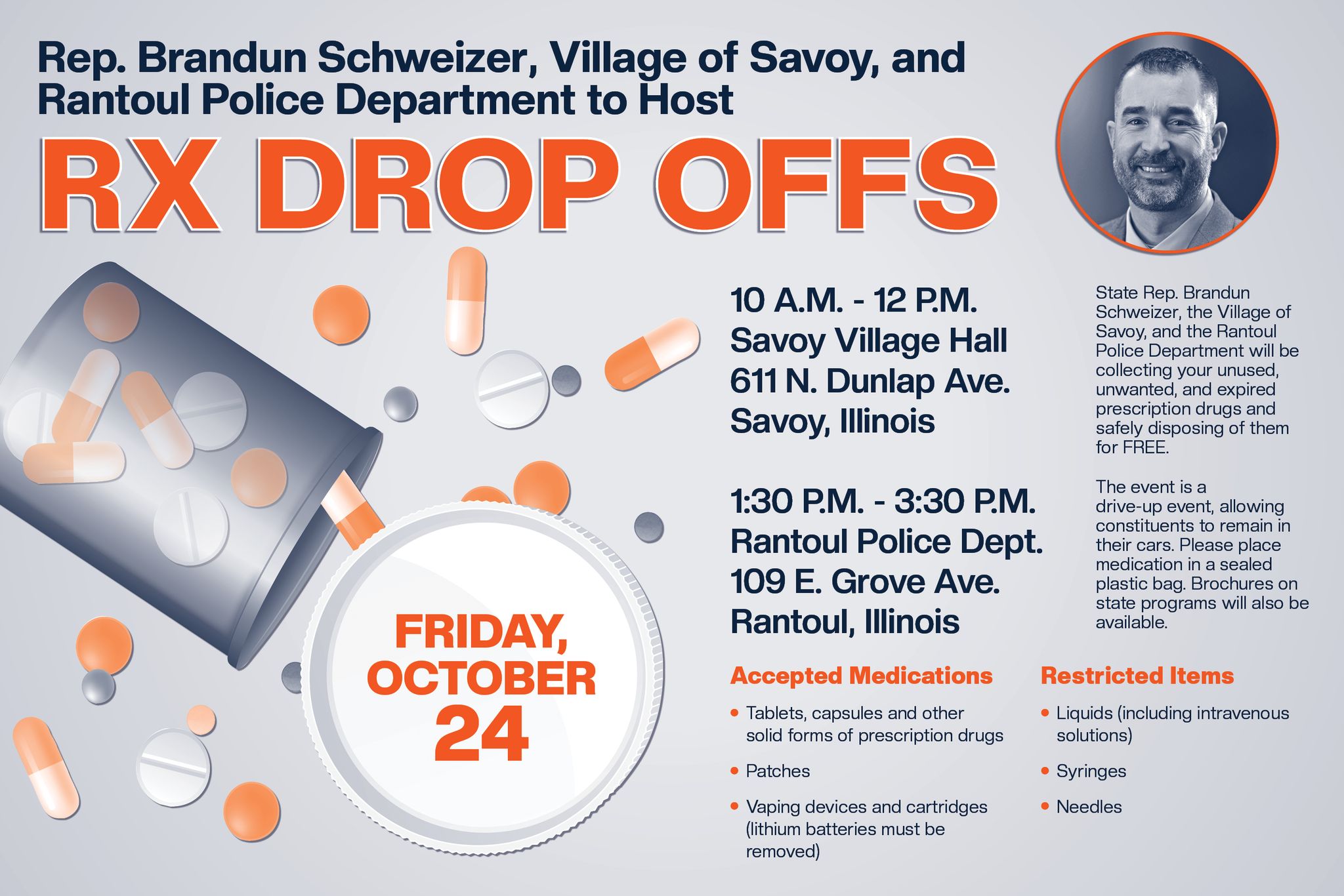 Reminder: RX Drop Offs in Champaign County on Friday!